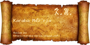 Karaba Mária névjegykártya