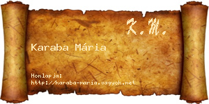 Karaba Mária névjegykártya