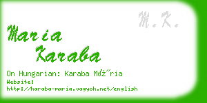 maria karaba business card